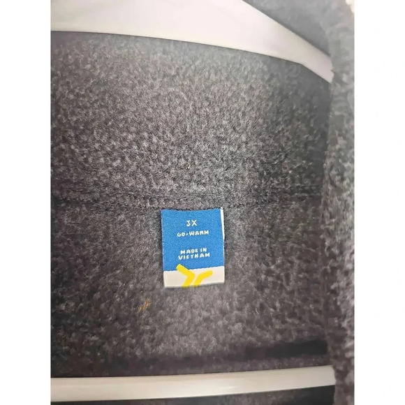 Old Navy Grey Zip-Up Fleece Jacket Full-Zip Long Sleeves 3XL - Picture 6 of 8